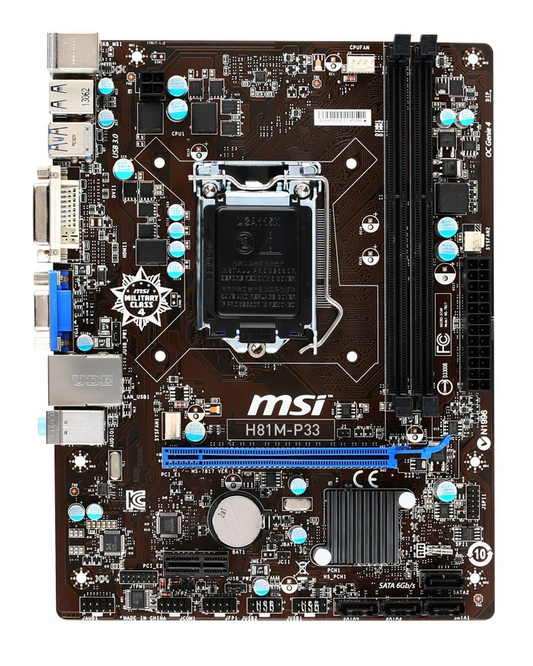 MSI H81M-P33 Motherboard microATX DDR3 LGA 1150 VGA DVI Intel H81 [AU Seller]