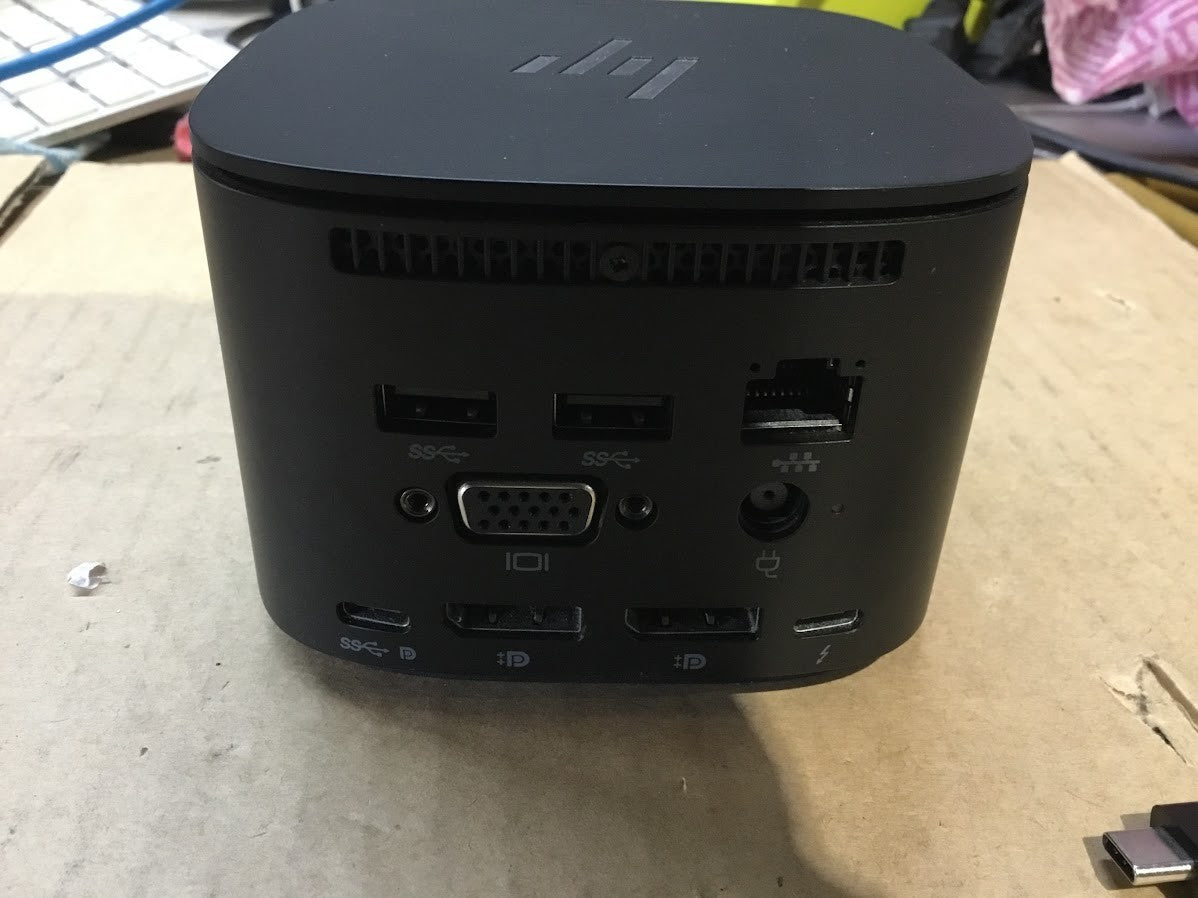 HP HSN-IX01 Docking Station USB-C DP VGA with Charger + Thunderbolt Cable Black