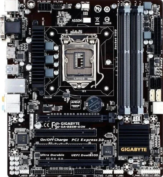 GIGABYTE GA-B85M-D3H Motherboard DDR3 microATX LGA 1150 DVI VGA HDMI Intel H85