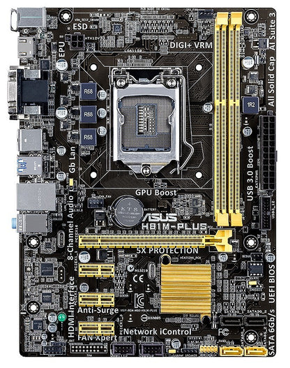 ASUS H81M-PLUS Motherboard micro ATX DDR3 LGA 1150 HDMI DVI VGA Intel H81 Tested