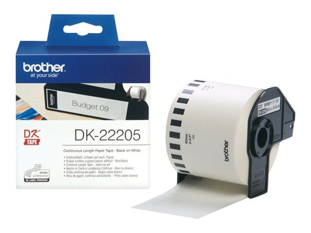 New Brother DK22205 White Roll White Paper Roll (62 mm x 30.48 m) - [AU Seller]