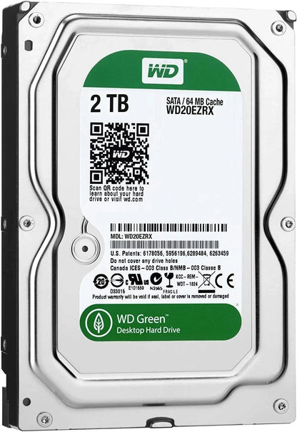 Western Digital 2TB 3.5" SATA 64MB Hard Disk Drive 5.4K RPM WD20EZRX-00D8PB0