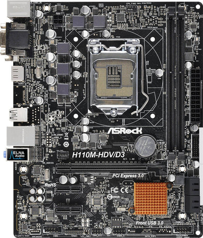 Asrock H110M-HDV/D3 Motherboard microATX LGA 1151 VGA DVI HDMI Intel H110 [AU]
