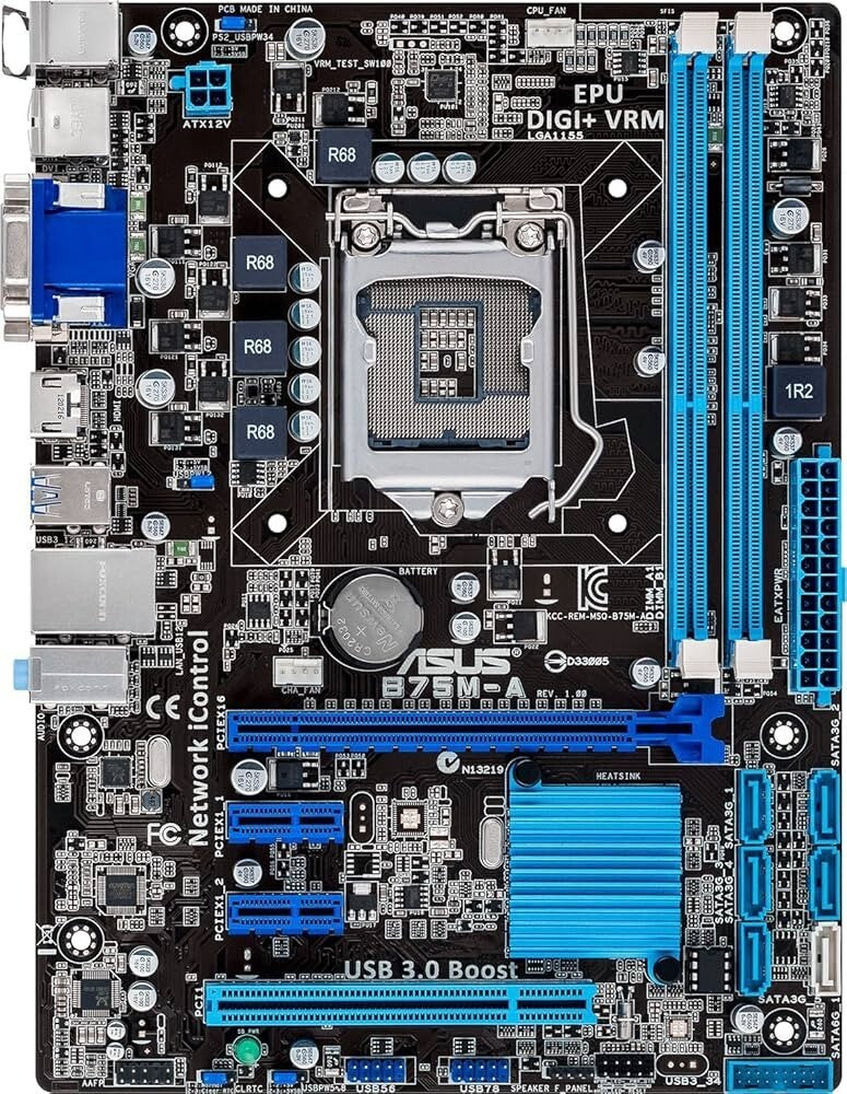 ASUS B75M-A Motherboard micro ATX LGA 1155 DDR3 USB3.0 VGA DVI HDMI Intel B75