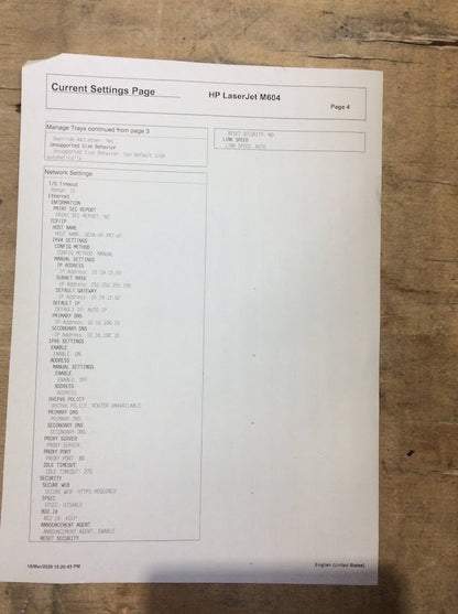 HP LaserJet Enterprise M604 Monochrome Laser Printer -  Tested [AU Seller]