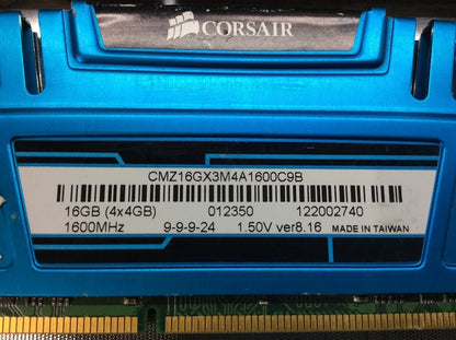 Corsair Vengeance CMZ16GX3M4A1600C9B DDR3 1600MHz Desktop Memory KIT OF 4 [AU]
