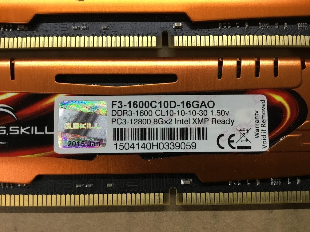 G.SKILL ARES DDR3 F3-1600C10D-16GAO 16GBRAM Desktop Memory Tested Au Stock