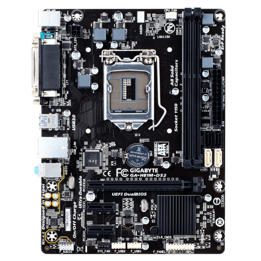 GIGABYTE GA-H81M-DS2 Motherboard DDR3 microATX LGA 1150 VGA DVI Intel H81