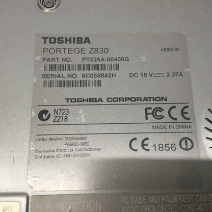 Toshiba Portege Z830 Laptop 13.3" i5-2557M 4GBRAM 128GB USB-C Au Stock A-