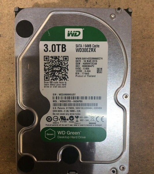Western Digital 3TB Desktop 3.5" HDD SATA WD30EZRX-00D8PB0 Hard Disk Drive