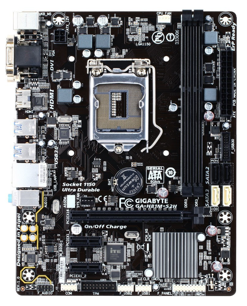 GIGABYTE GA-H81M-S2H Motherboard DDR3 microATX LGA 1150 DVI HDMI VGA Intel H81