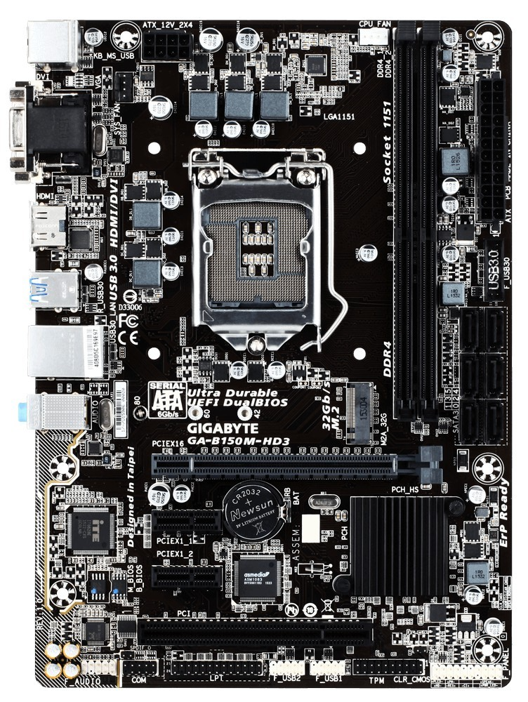 GIGABYTE GA-B150M-HD3 Motherboard microATX DDR4 LGA 1151 VGA HDMI DVI Intel B150