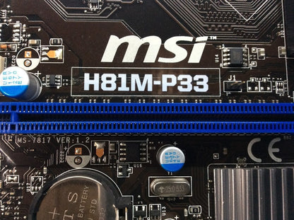 MSI H81M-P33 Motherboard microATX DDR3 LGA 1150 VGA DVI Intel H81 [AU Seller]