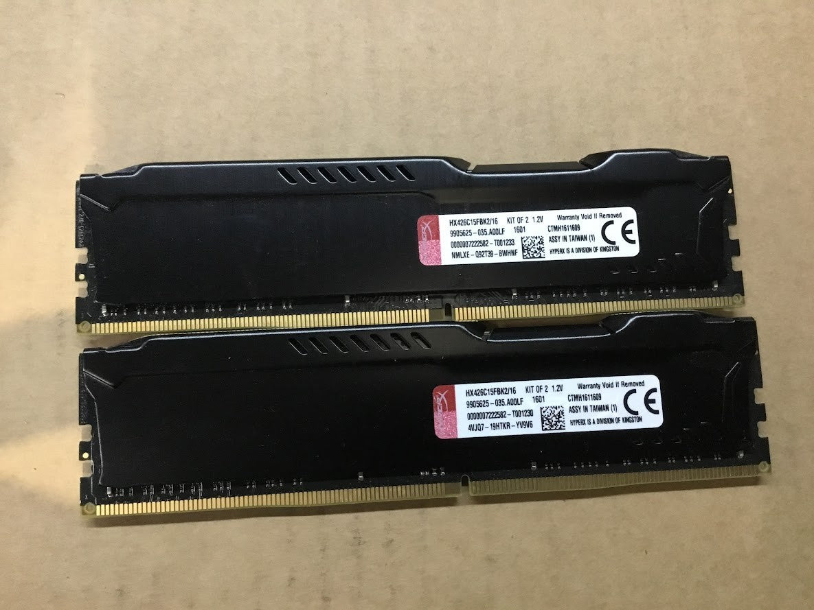Kingston HyperX Fury DDR4 HX426C15FBK2/16 16GBRAM Desktop Memory Black Au Stock