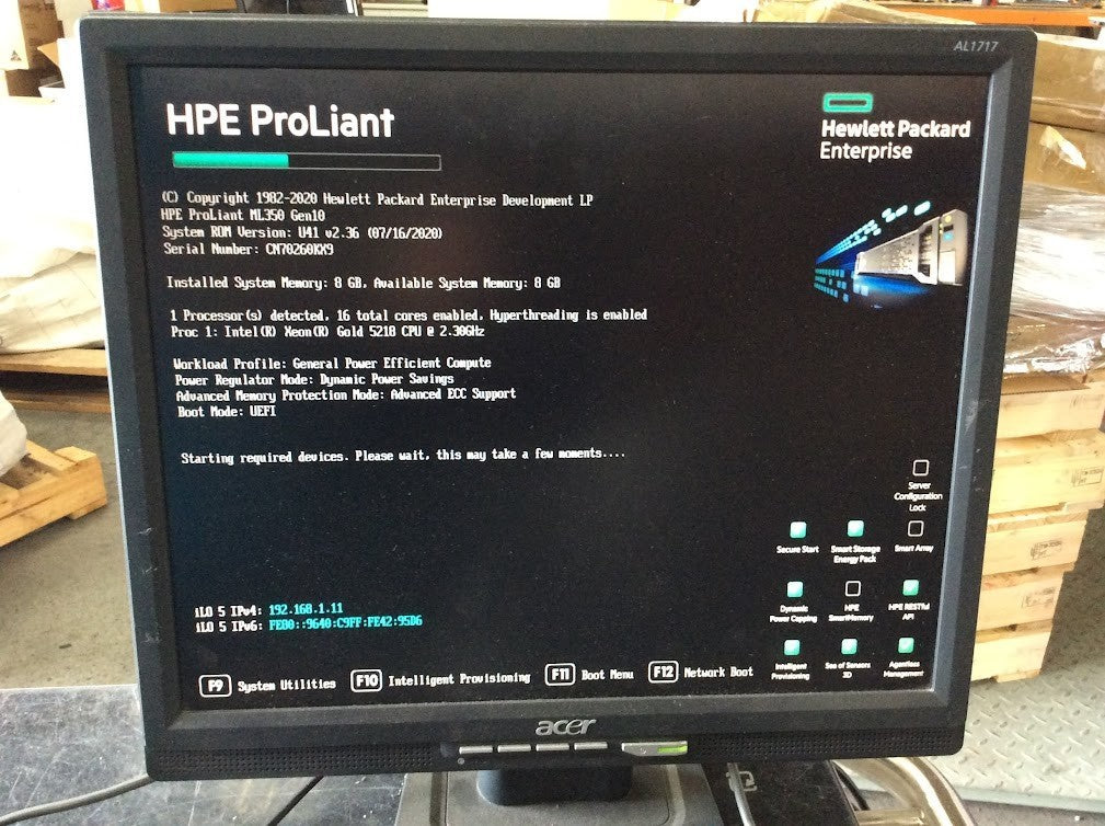 [AU]HP ProLiant ML350 G10 Tower Server 1x Xeon Gold 5281 8GB RAID+2x 800w PSU A-