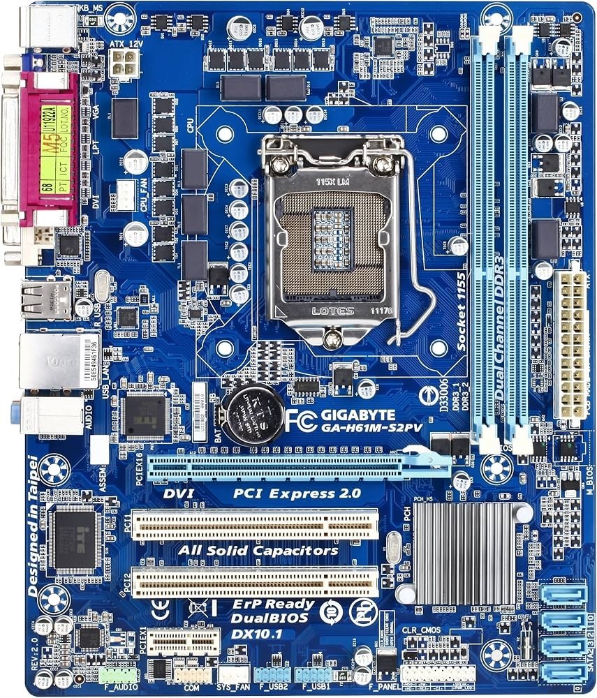 GIGABYTE GA-H61M-S2PV Motherboard mATX LGA 1155 DDR3 VGA DVI Intel H61 Au Seller