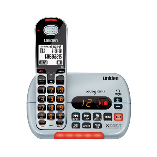 Uniden SS E35 Integrated Digital Answering Machine Slow Playback Buttons Silver