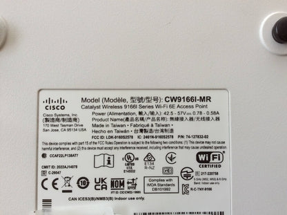 Cisco CW9166I-MR V01 Unclaimed Wireless Access Point White Au Stock A+