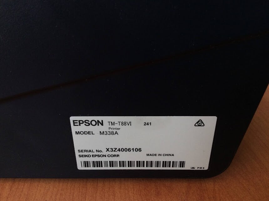 Epson TM-T88VI Monochrome Thermal Line Receipt Printer Tested Black Au Seller