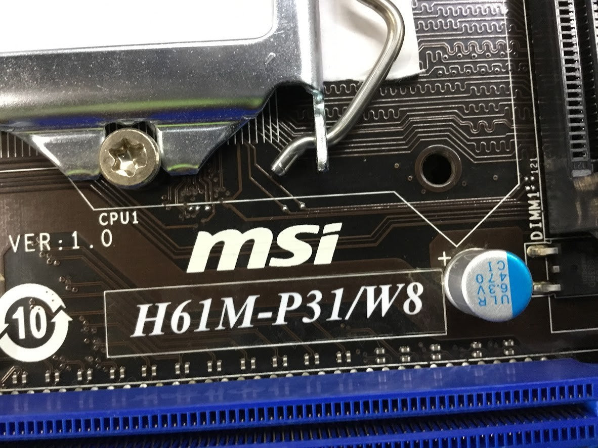 MSI H61M-P31/W8 Motherboard micro ATX LGA 1155 DDR3 USB3.0 VGA DVI Intel H61