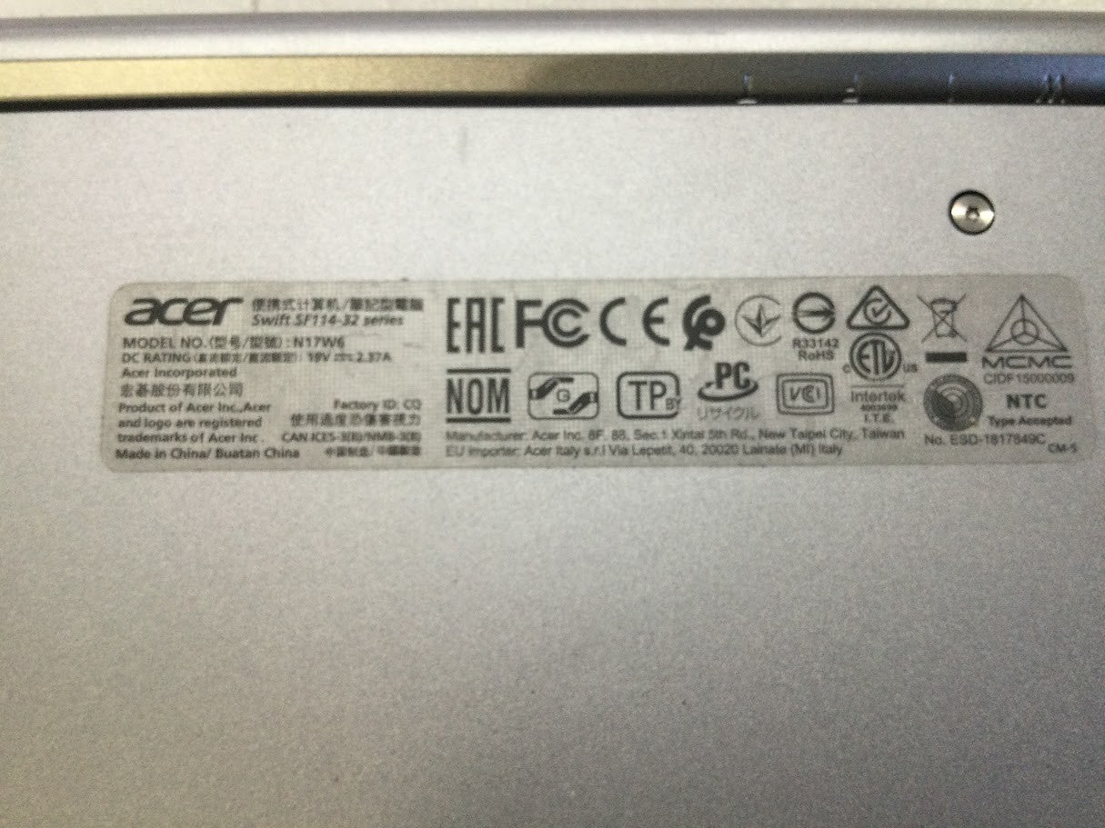 Acer Swift 1SF114-32 Laptop 14" Pentium Silver N5000 4GBRAM 128GB USB-C HDMI B