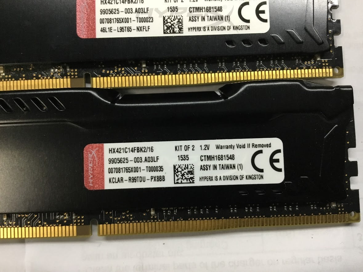 Kingston HyperX Fury DDR4 HX421C14FBK2/16 16GBRAM Desktop Memory Black Au Seller