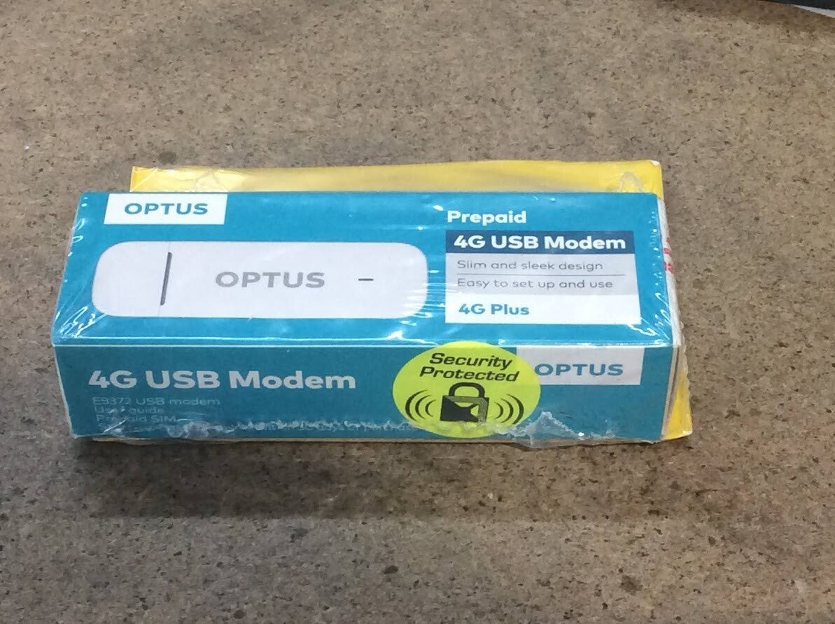 Brand New Optus Huawei E3372 4G USB Modem White Tested Au Seller