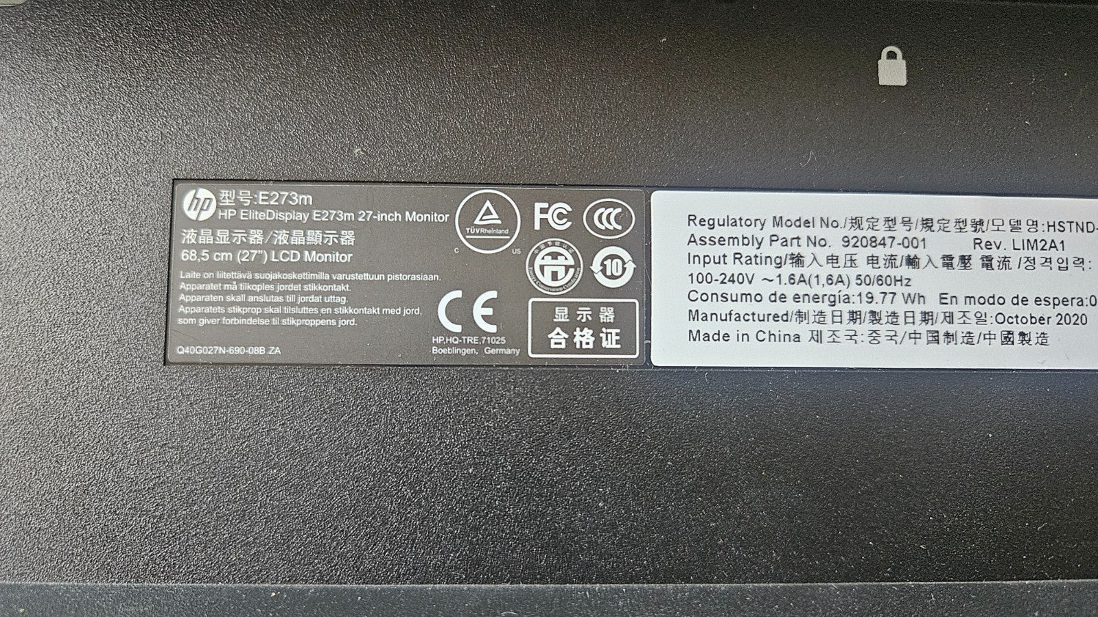 [AU Stock] HP EliteDisplay E273M 27 Inch LED Backlit IPS Monitor - Tested A+
