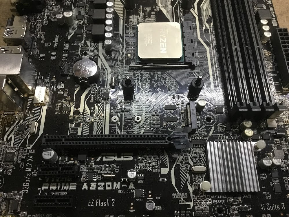 ASUS PRIME A320M-A Motherboard microATX AMD A320 DVI VGA HDMI With AMD R3 3200G