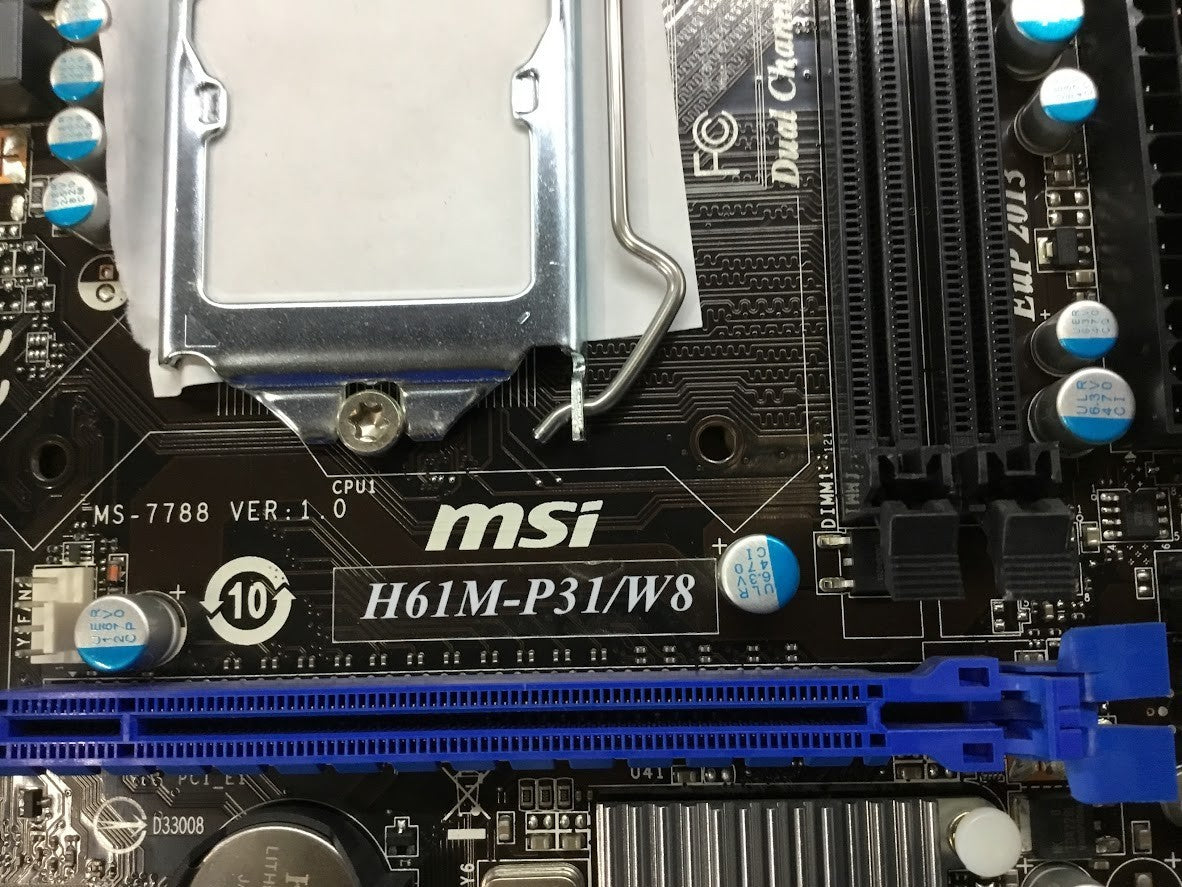 MSI H61M-P31/W8 Motherboard micro ATX LGA 1155 DDR3 VGA DVI Intel H61 Au Seller