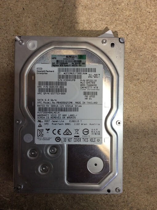 HPE 4TB Desktop 3.5" HDD HUS726040ALA614 Hard Disk Drive Silver Au Stock