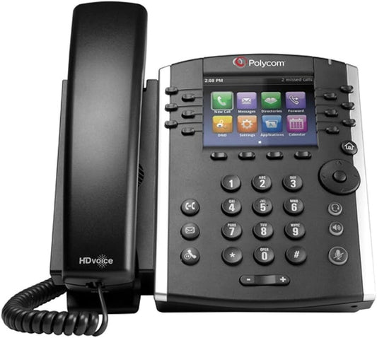 New Polycom VVX 410 12-Line Gigabit Ethernet Corded Electric Phone No Adapter