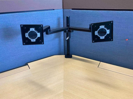 Dual Monitor Stand Adjustable Desk Mount Arm 90cm Extension for LED LCD Screens