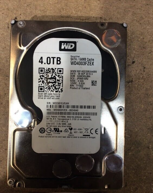 Western Digital 4TB Desktop 3.5" HDD WD4003FZEX-00Z4SA0 Hard Disk Drive Silver