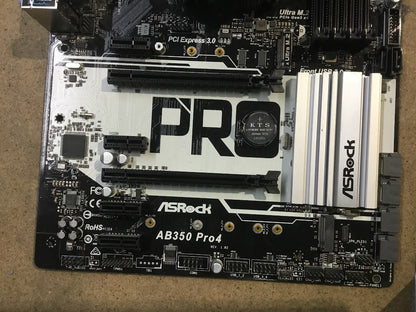 [AU]Asrock AB350 PRO4 Motherboard ATX Socket AM4 USB-C AMD B350 Wirh AMD R5 2600