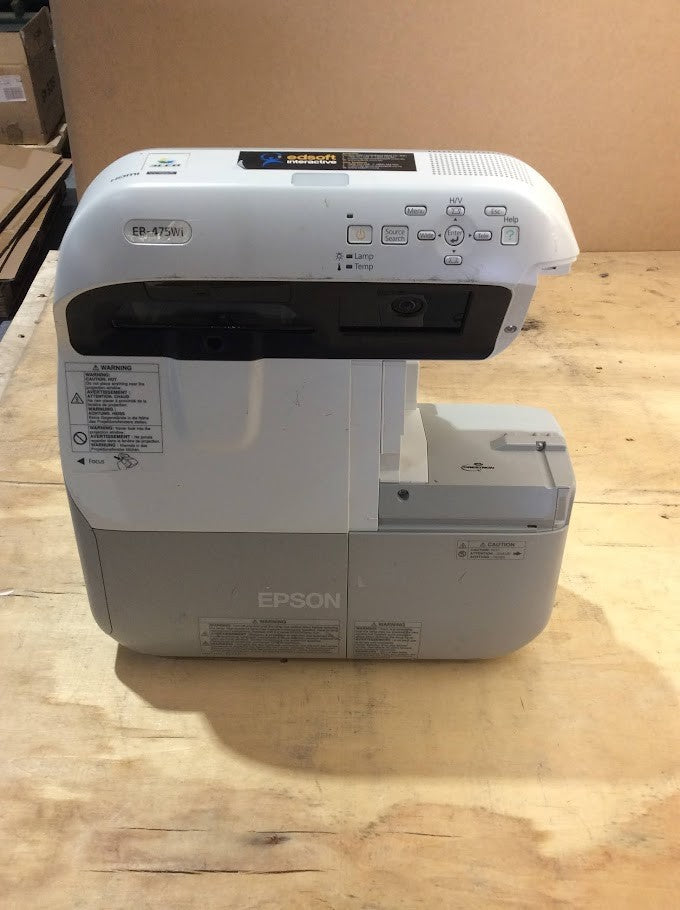 Epson EB-475Wi Ultra Short Throw Projector - Lamp Hours 1651h+Port Caver Missing