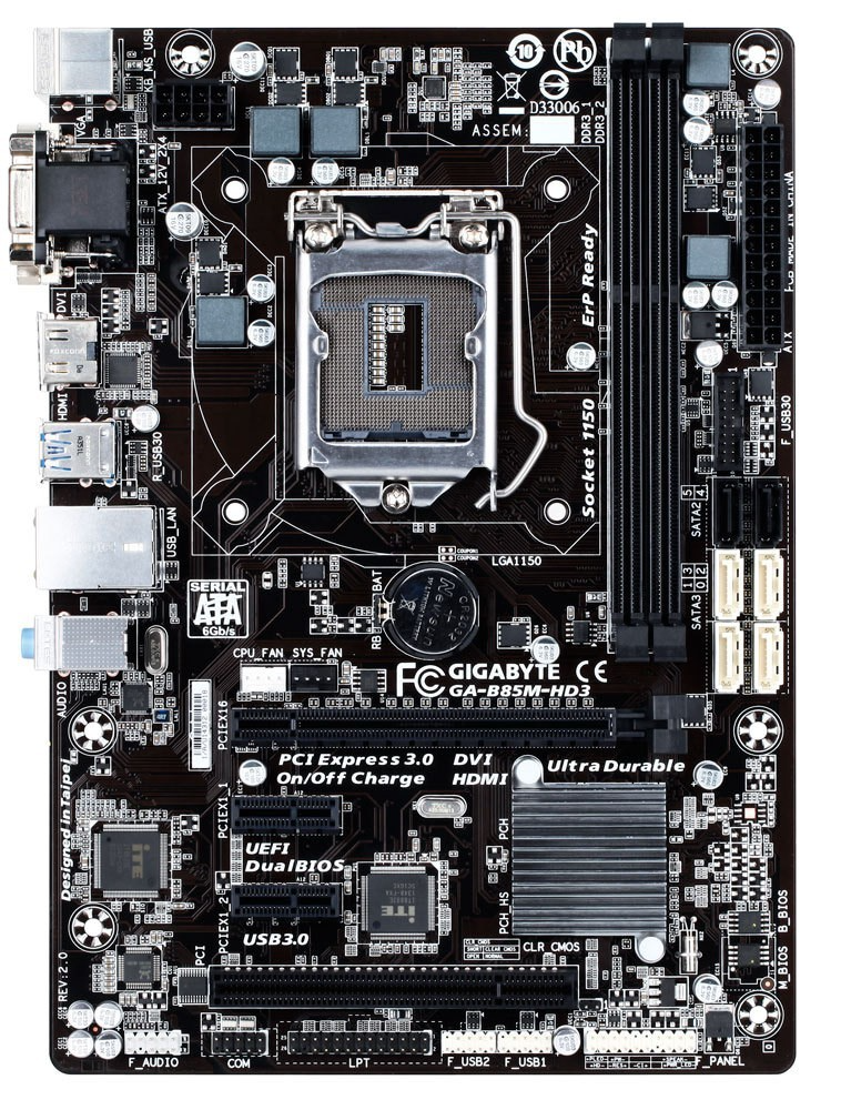 GIGABYTE GA-B85M-HD3 Motherboard mini ATX DDR3 LGA 1150 HDMI DVI VGA Intel B85