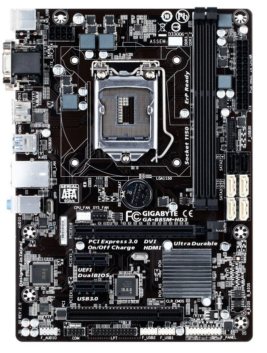 GIGABYTE GA-B85M-HD3 Motherboard mini ATX DDR3 LGA 1150 HDMI DVI VGA Intel B85