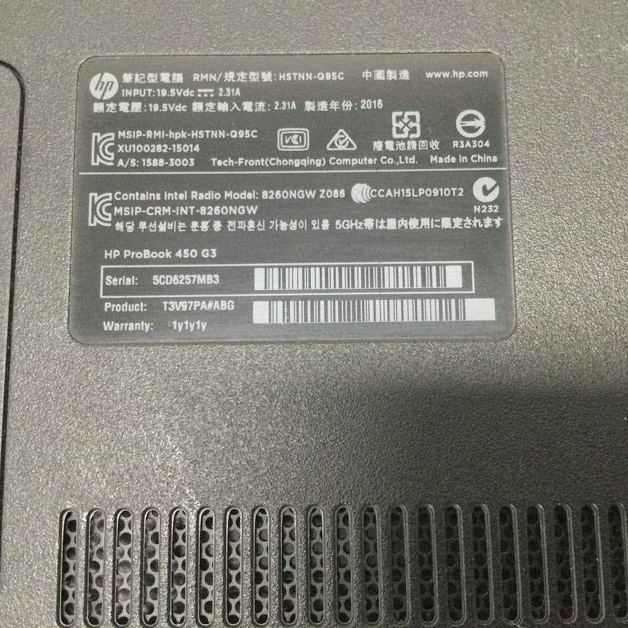 [AU Stock]HP ProBook 450 G3 Laptop 15.6" i5-6200U 12GBRAM 128GB VGA HDMI Win11 B