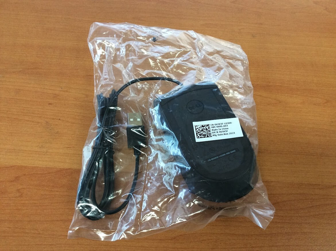 DELL MS116T1 Optical Wired Mouse USB Wheel Scroll Black Tested Au Seller