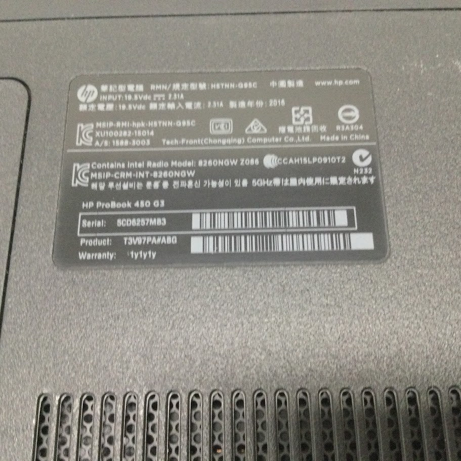 [AU Stock]HP ProBook 450 G3 Laptop 15.6" i5-6200U 12GBRAM 128GB VGA HDMI Win11 B