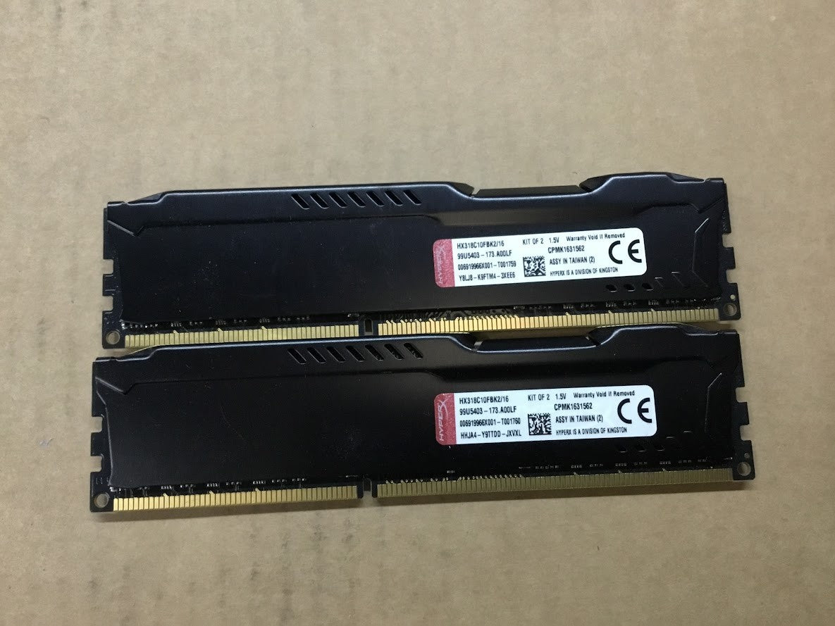 Kingston HyperX Fury DDR3 HX318C10FBK2/16 16GBRAM Desktop Memory Black Au Seller