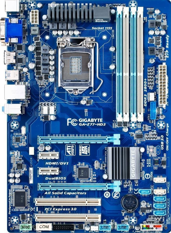 GIGABYTE GA-Z77-HD3 Motherboard ATX DDR3 LGA 1155 VGA DVI HDMI Intel Z77[AU]