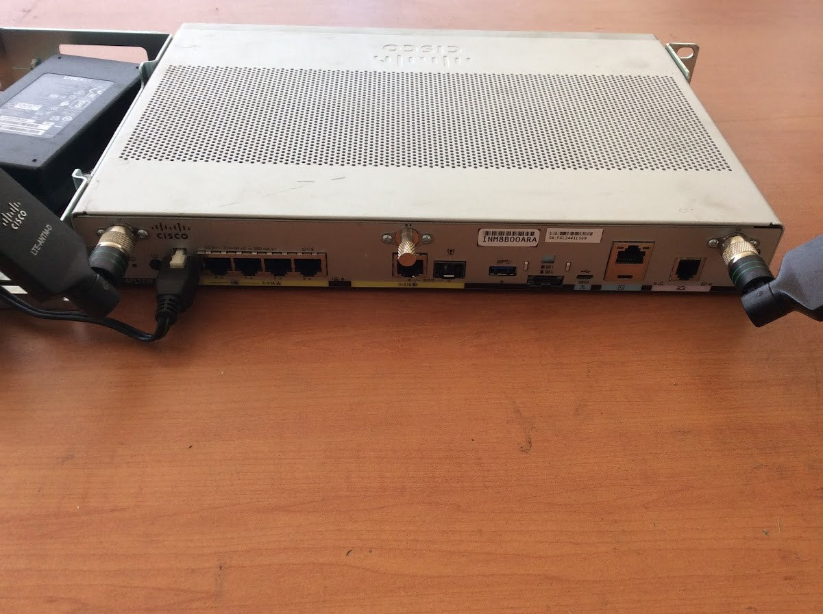 Cisco C1117-4PLTELAWZ V2 ISR 1100 Router +4G LTE Antenna Rack Mount PSU Wi-Fi