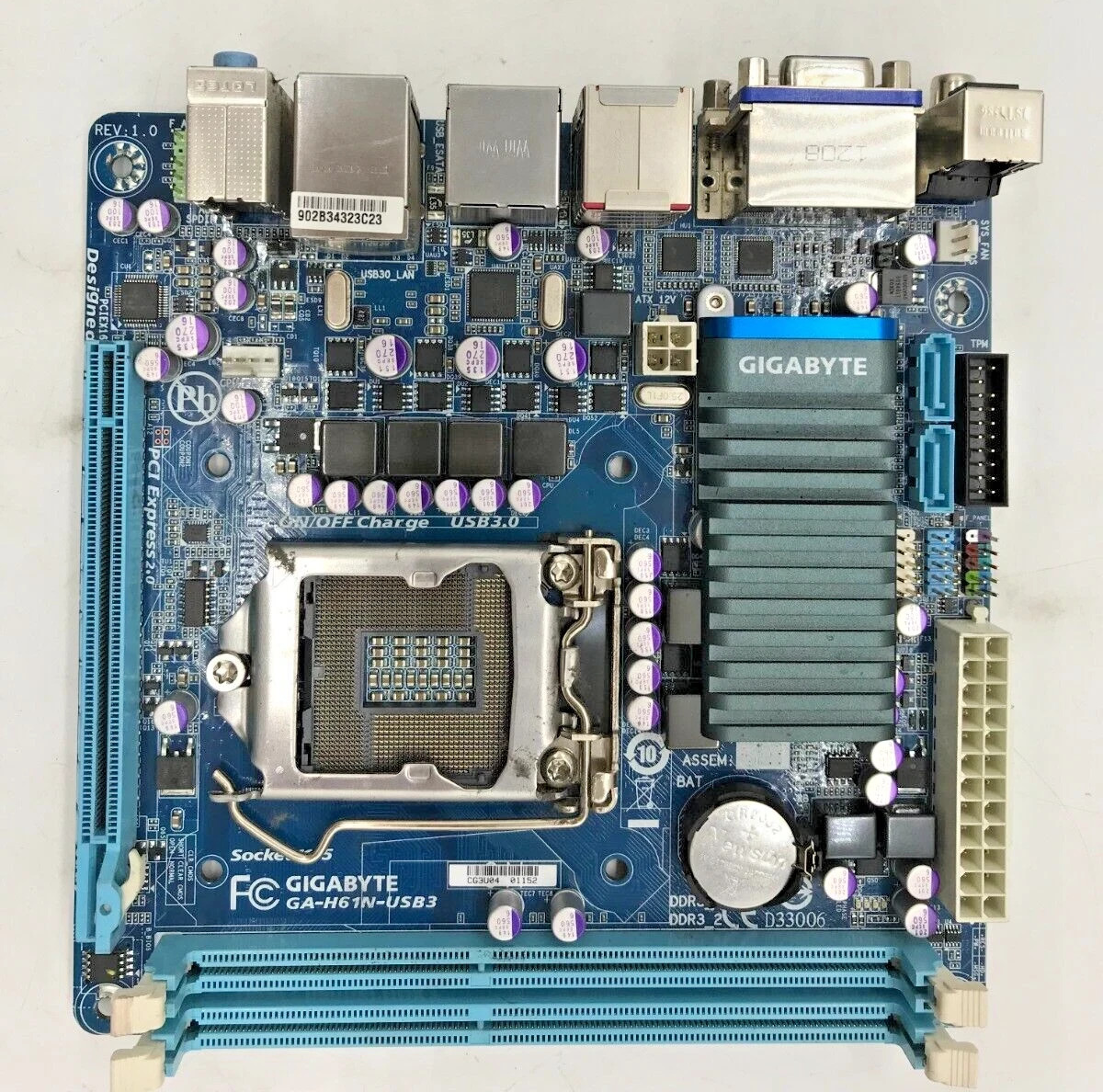 GIGABYTE GA-H61N-USB3 Motherboard mini ITX LGA 1155 DDR3 HDMI VGA DVI Intel H61