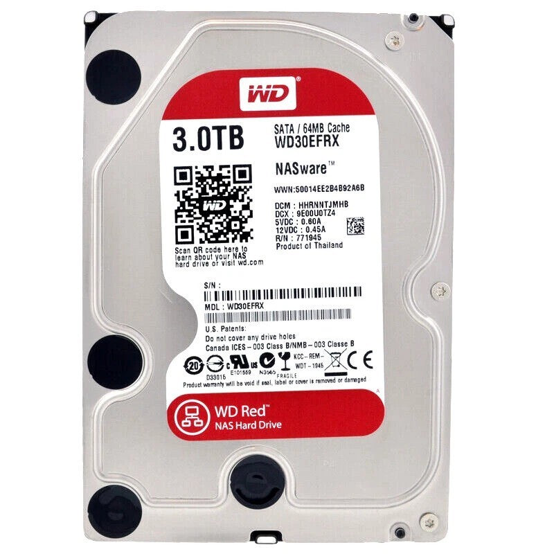 [AU] Western Digital 3.5" 3TB Hard Drive 5.4K RPM SATA 64MB WD30EFRX-68EUZN0 A+