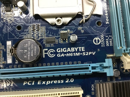 GIGABYTE GA-H61M-S2PV Motherboard mATX LGA 1155 DDR3 VGA DVI USB3.0 Intel H61