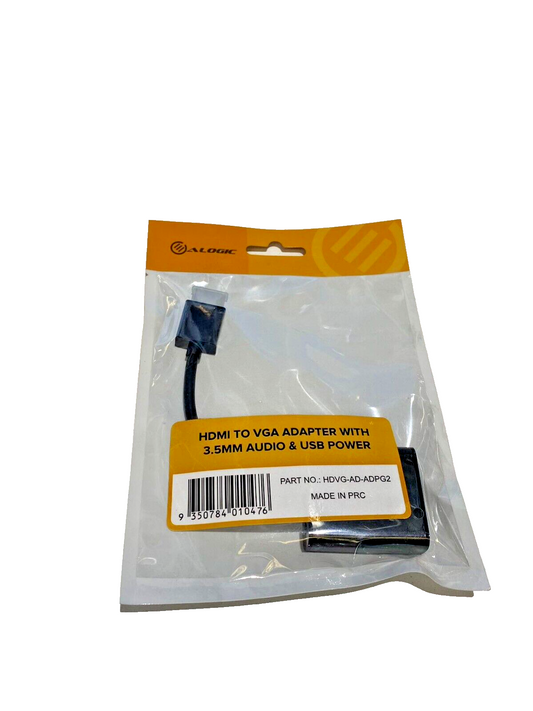 Brand New ALOGIC HDMI to VGA Adapter w/ 3.5MM Audio & USB Power Black  Au Seller