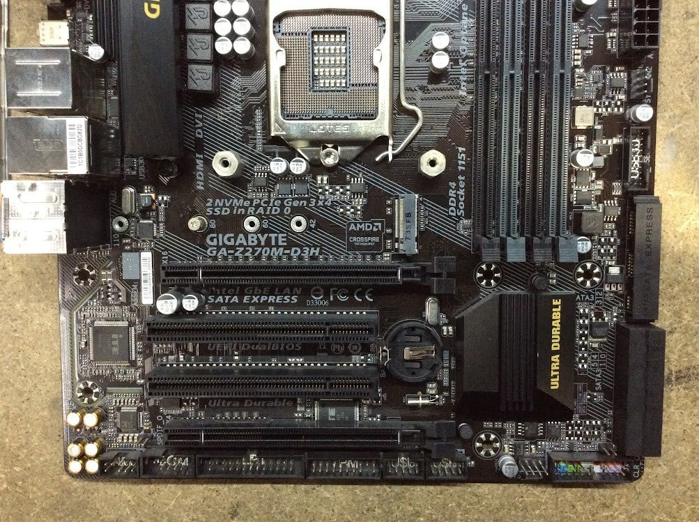 GIGABYTE GA-Z270M-D3H Motherboard microATX DDR4 LGA 1151 HDMI USB-C Intel Z270