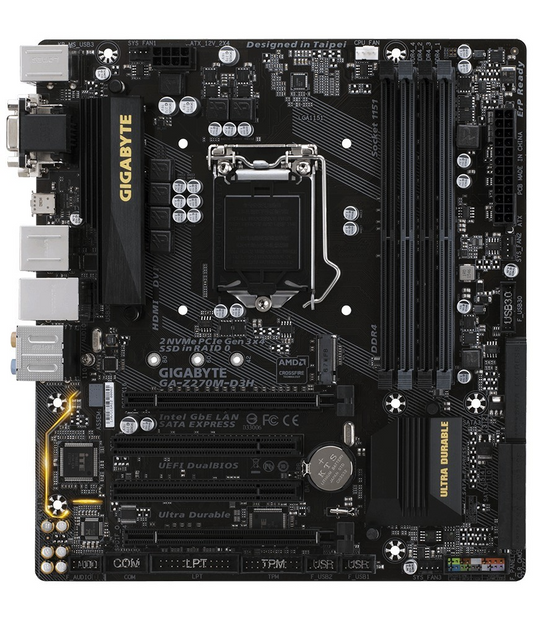 GIGABYTE GA-Z270M-D3H Motherboard microATX DDR4 LGA 1151 HDMI USB-C Intel Z270